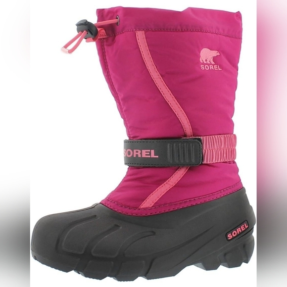 Sorel Flurry Winter Snow Boots Big Girls Youth size 3 Bright Pink - Picture 1 of 7
